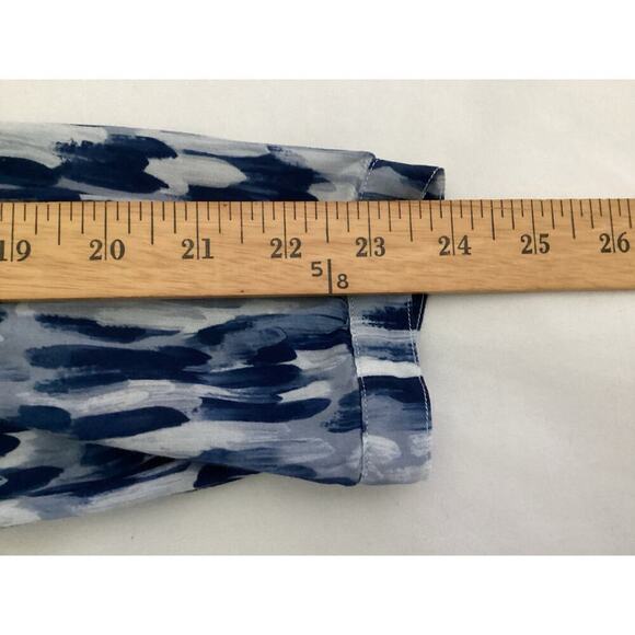 Anthropologie Cloth & Stone blue and white abstract pattern button-down shirt XL - Picture 6 of 8